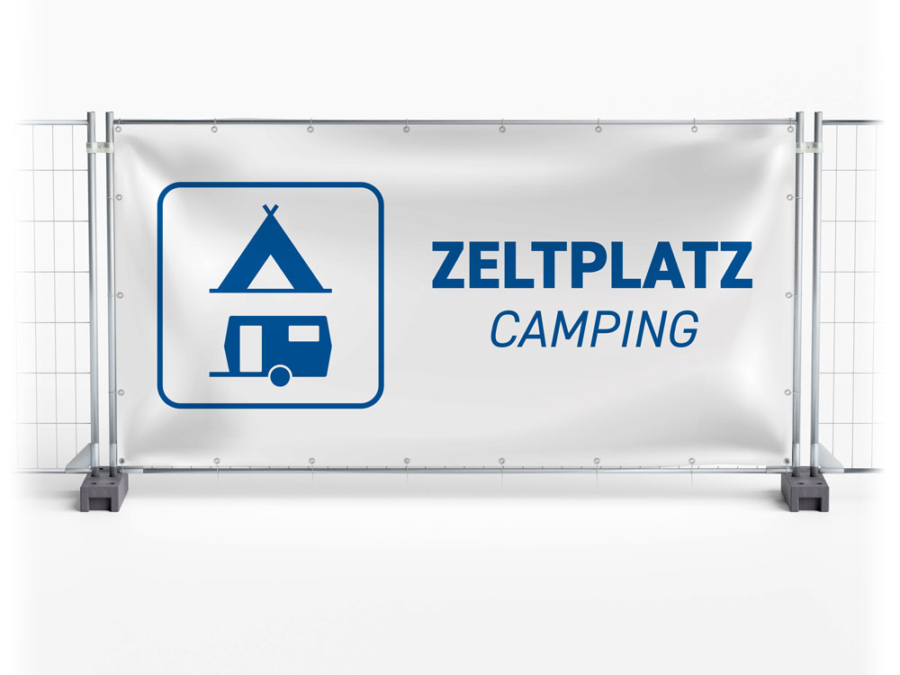 Camping - Festival-Banner / Veranstaltungsbanner / Bauzaunbanner - 340 x 173 cm