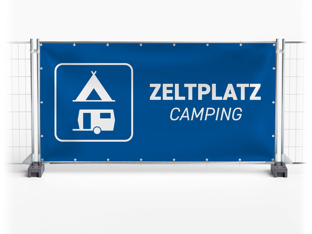Camping - Festival-Banner / Veranstaltungsbanner / Bauzaunbanner - 340 x 173 cm