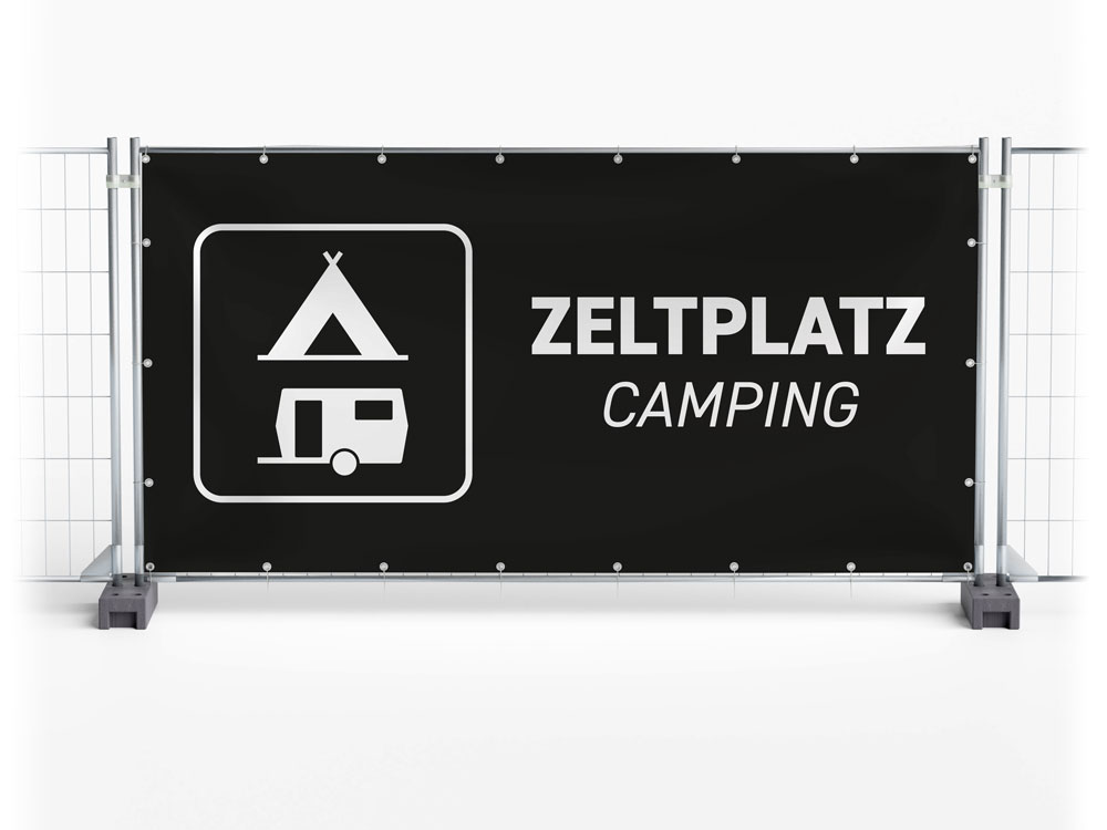 Camping - Festival-Banner / Veranstaltungsbanner / Bauzaunbanner - 340 x 173 cm