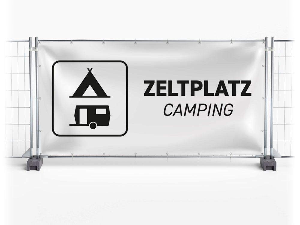 Camping - Festival-Banner / Veranstaltungsbanner / Bauzaunbanner - 340 x 173 cm